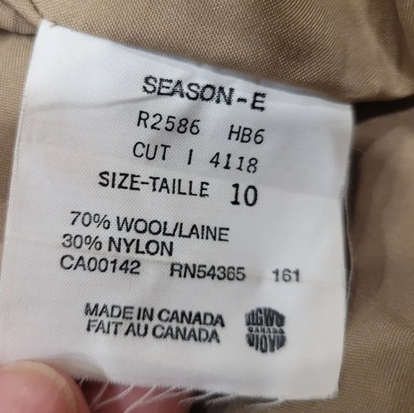 Vintage Wool Cleo Blazer Coat Womens 10 Tan Grey Plaid Acadamia Spring - Picture 11 of 13